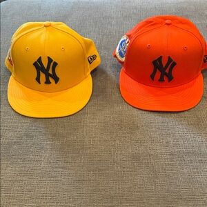 New Era Yellow and Orange NY Logo Caps
